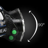 Bright Beam LED headlight w/removable 18650 battery.