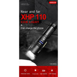 bbx510 flashlight xhp110 w/cob led on side and 26650 battery
